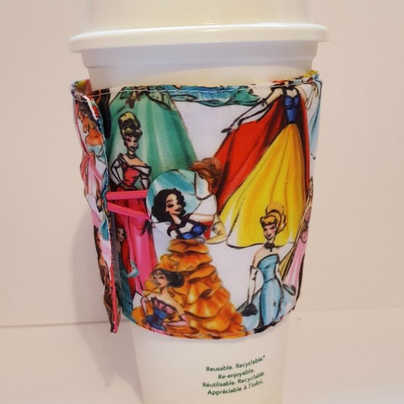 Designer Disney Princesses Fabric Coffee Cozy - Picture 5 of 9